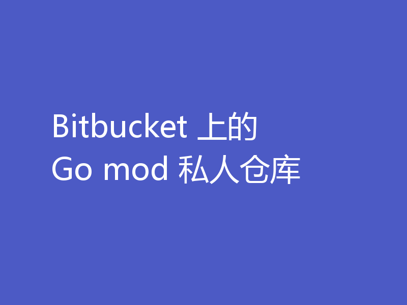 Bitbucket 上的 Go mod 私人仓库