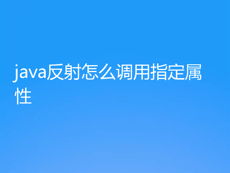 java反射怎么调用指定属性