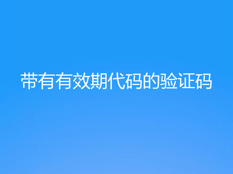 带有有效期代码的验证码