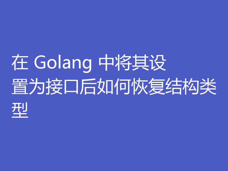 在 Golang 中将其设置为接口后如何恢复结构类型
