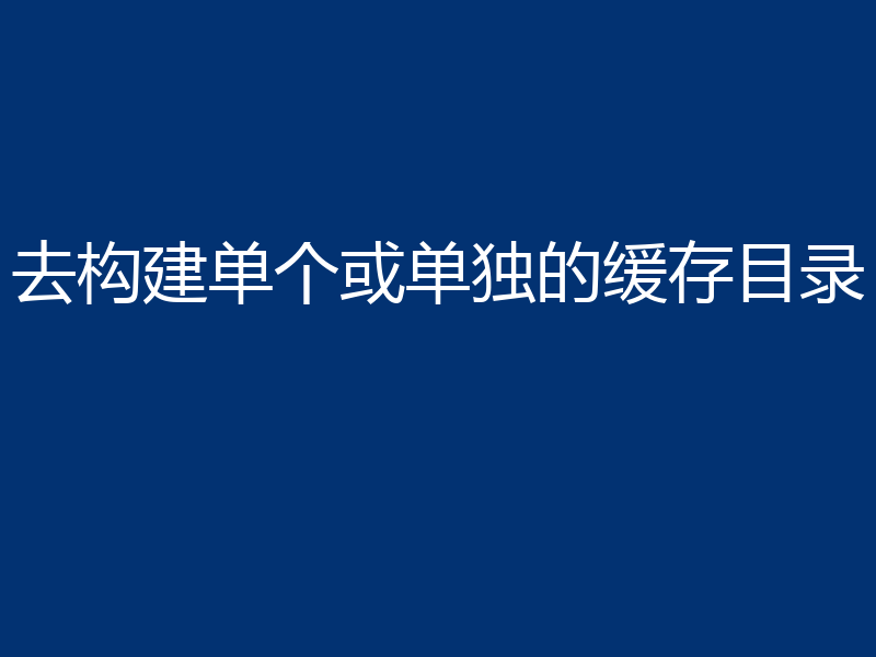 去构建单个或单独的缓存目录