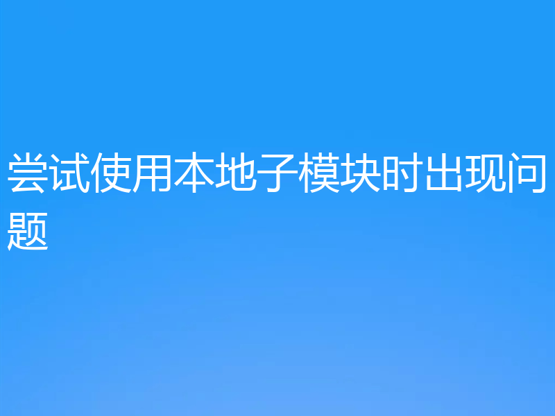 尝试使用本地子模块时出现问题
