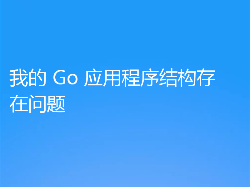 我的 Go 应用程序结构存在问题