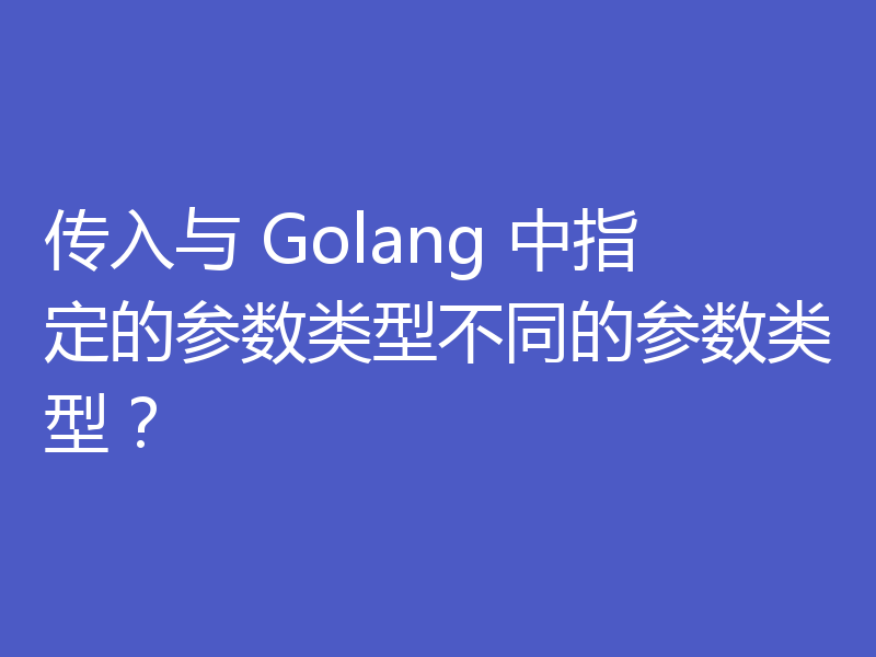 传入与 Golang 中指定的参数类型不同的参数类型？