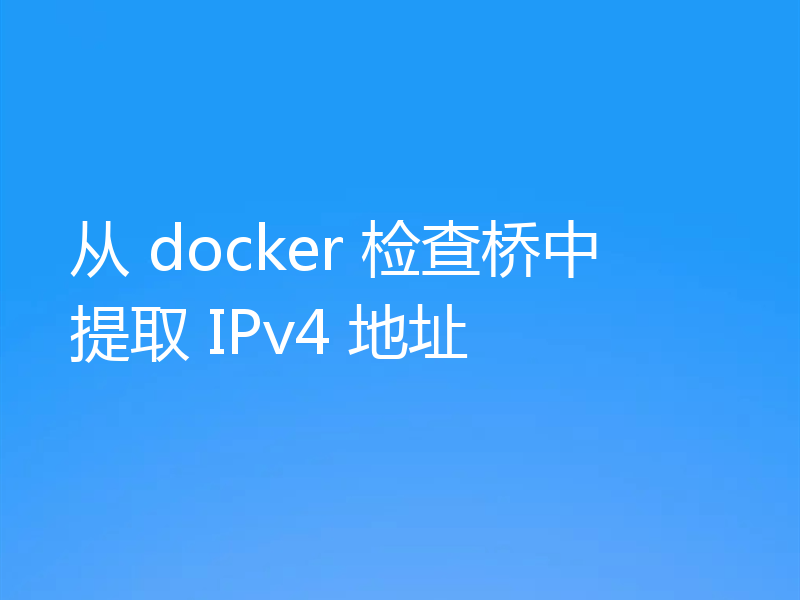 从 docker 检查桥中提取 IPv4 地址