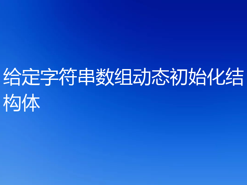 给定字符串数组动态初始化结构体