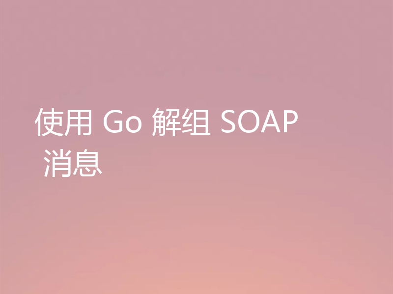 使用 Go 解组 SOAP 消息
