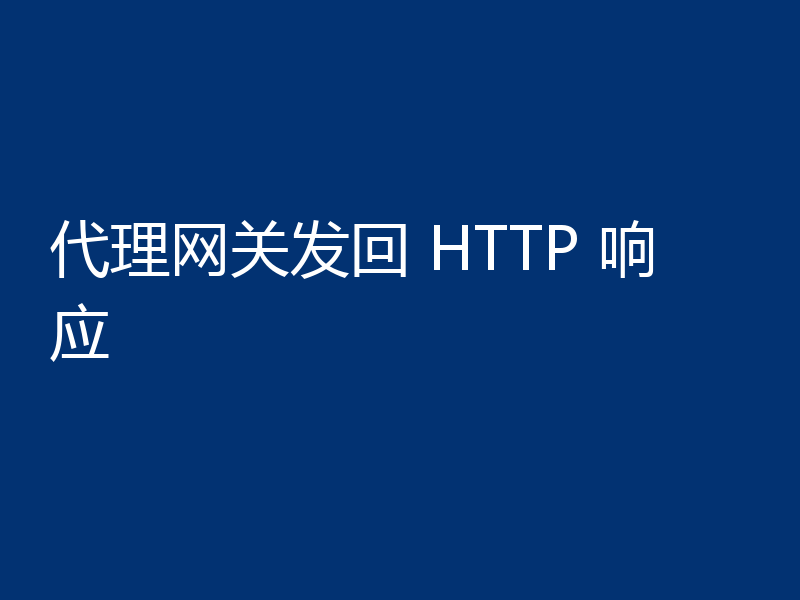 代理网关发回 HTTP 响应