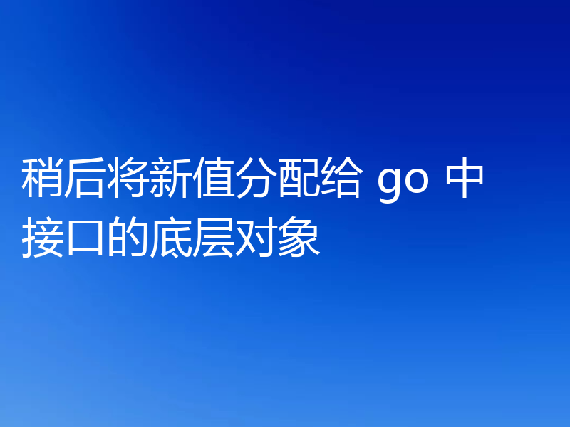 稍后将新值分配给 go 中接口的底层对象