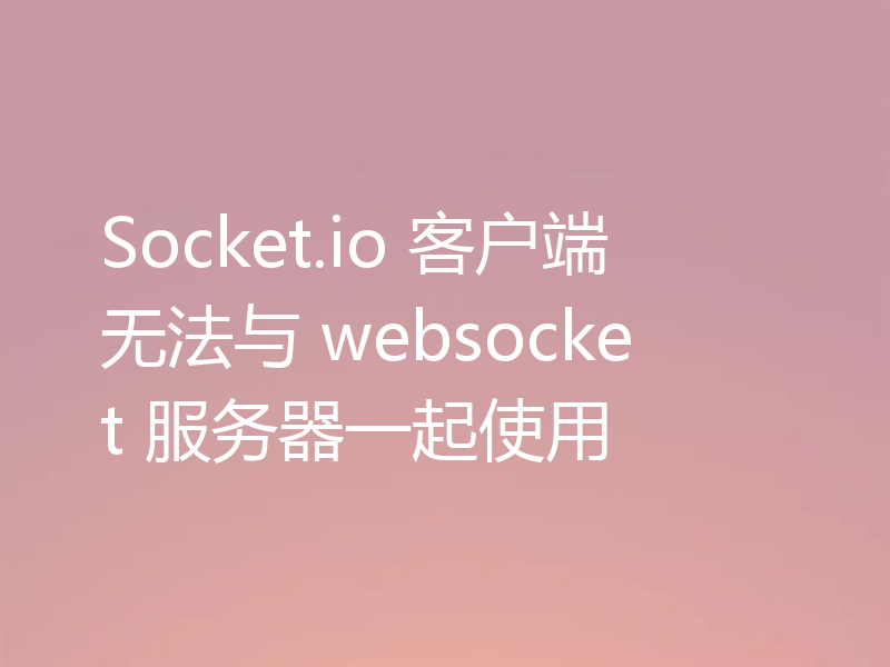 Socket.io 客户端无法与 websocket 服务器一起使用