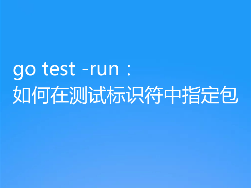 go test -run：如何在测试标识符中指定包