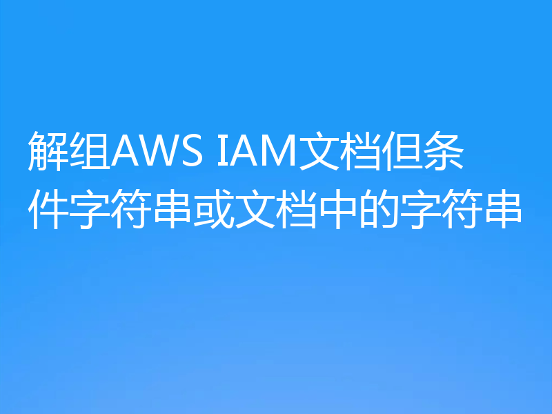解组AWS IAM文档但条件字符串或文档中的字符串