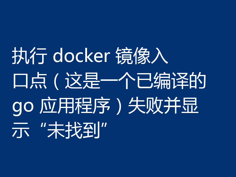 执行 docker 镜像入口点（这是一个已编译的 go 应用程序）失败并显示“未找到”