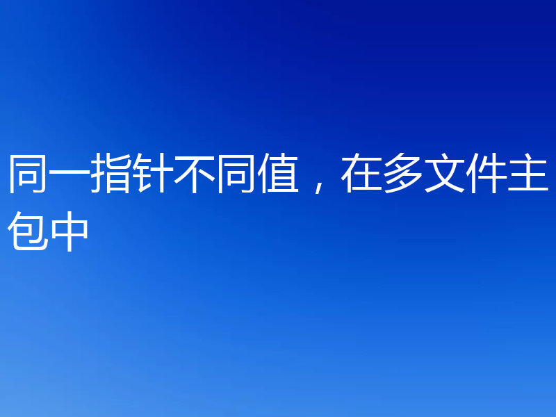 同一指针不同值，在多文件主包中