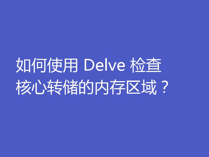 如何使用 Delve 检查核心转储的内存区域？