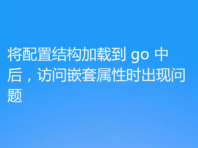 将配置结构加载到 go 中后，访问嵌套属性时出现问题