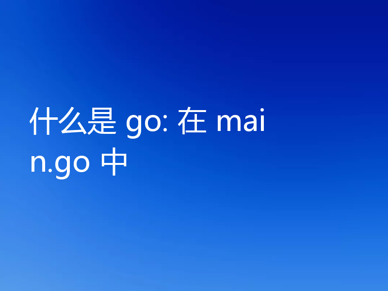 什么是 go: 在 main.go 中