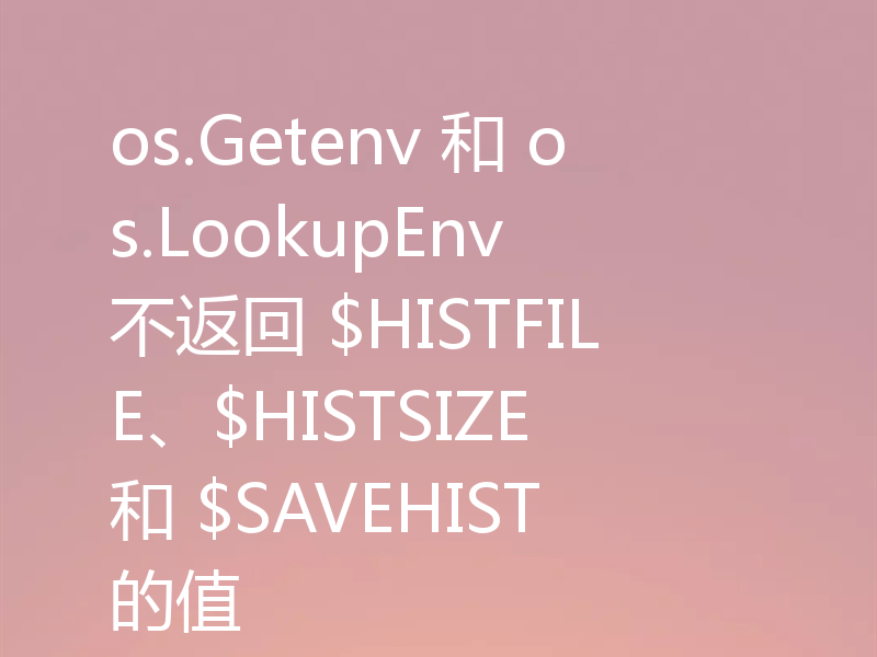 os.Getenv 和 os.LookupEnv 不返回 $HISTFILE、$HISTSIZE 和 $SAVEHIST 的值