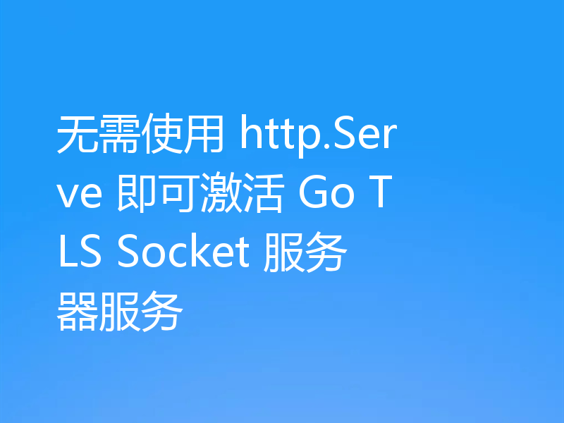 无需使用 http.Serve 即可激活 Go TLS Socket 服务器服务