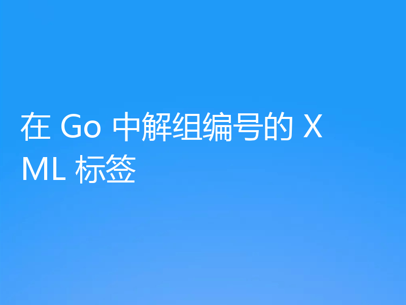 在 Go 中解组编号的 XML 标签