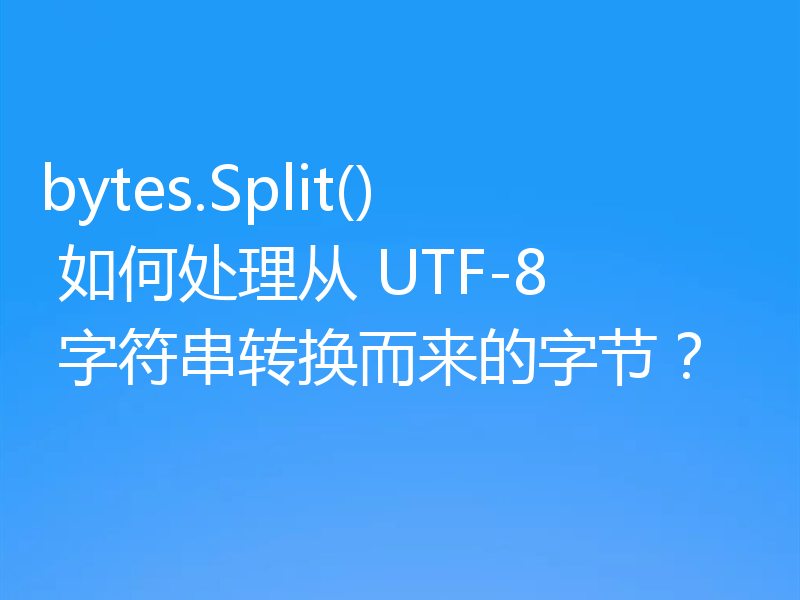 bytes.Split() 如何处理从 UTF-8 字符串转换而来的字节？