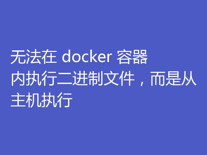 无法在 docker 容器内执行二进制文件，而是从主机执行