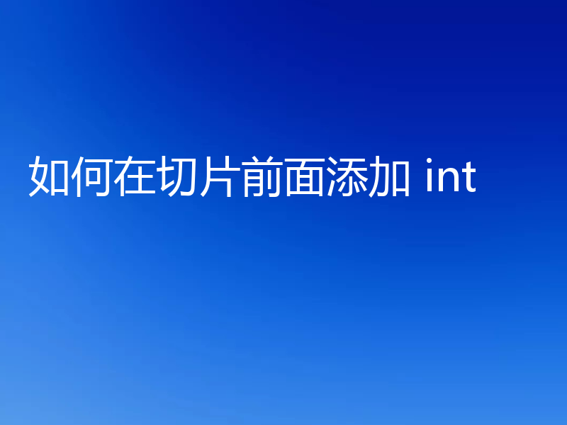 如何在切片前面添加 int