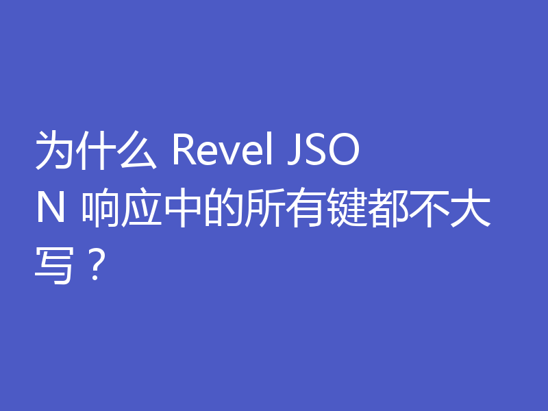 为什么 Revel JSON 响应中的所有键都不大写？