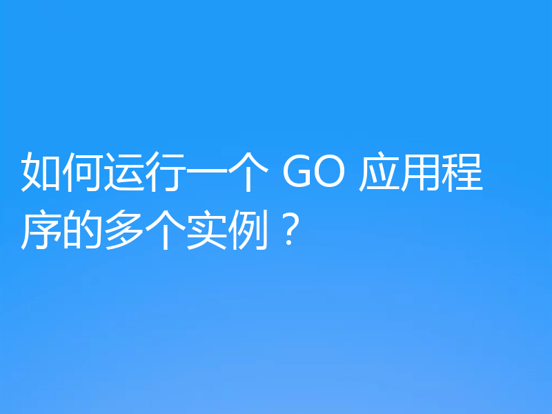 如何运行一个 GO 应用程序的多个实例？