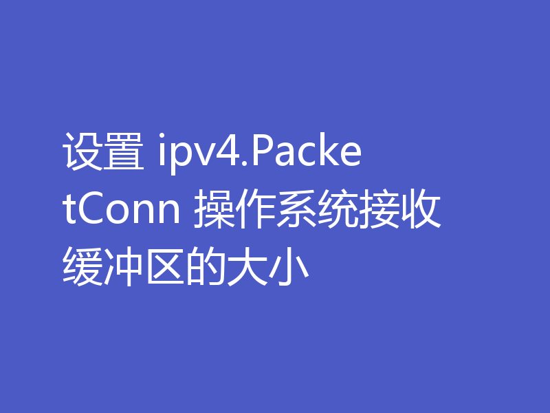 设置 ipv4.PacketConn 操作系统接收缓冲区的大小