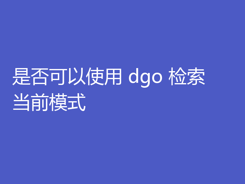是否可以使用 dgo 检索当前模式
