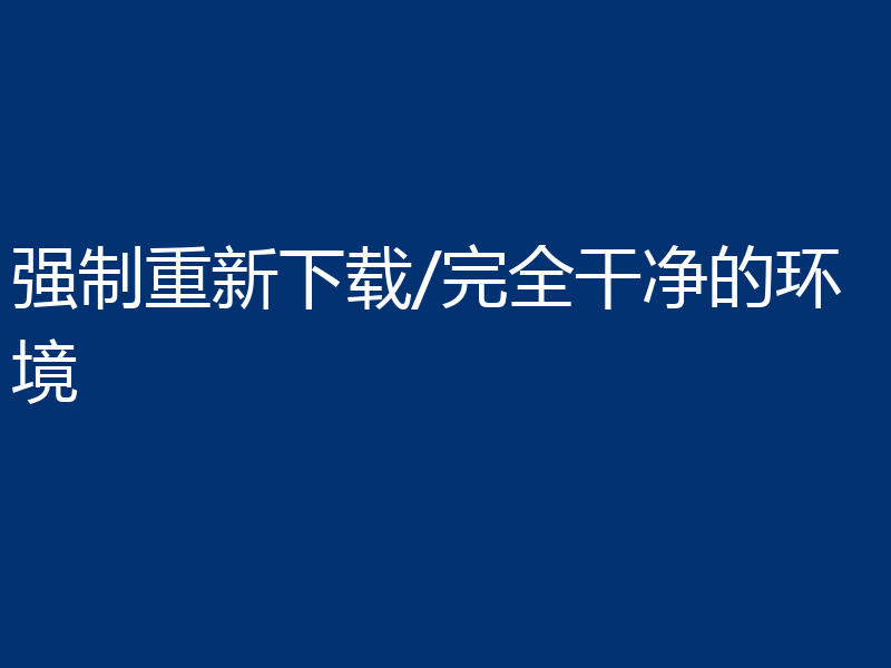 强制重新下载/完全干净的环境