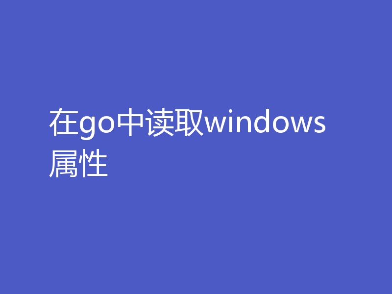 在go中读取windows属性