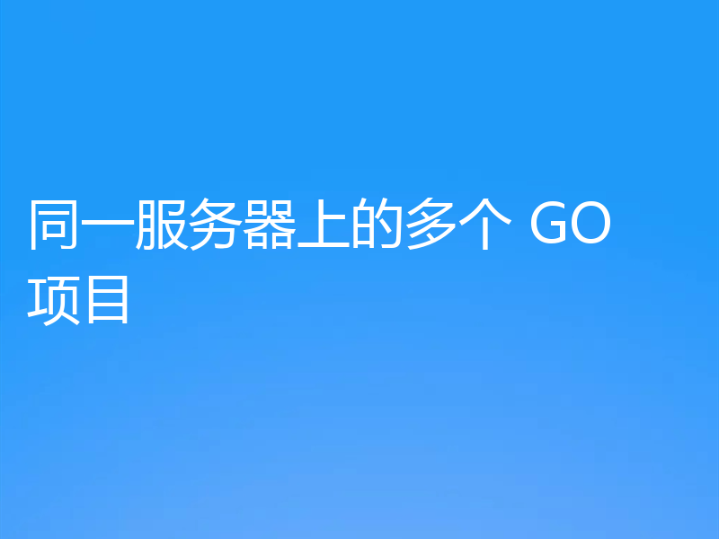 同一服务器上的多个 GO 项目