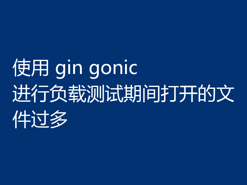 使用 gin gonic 进行负载测试期间打开的文件过多