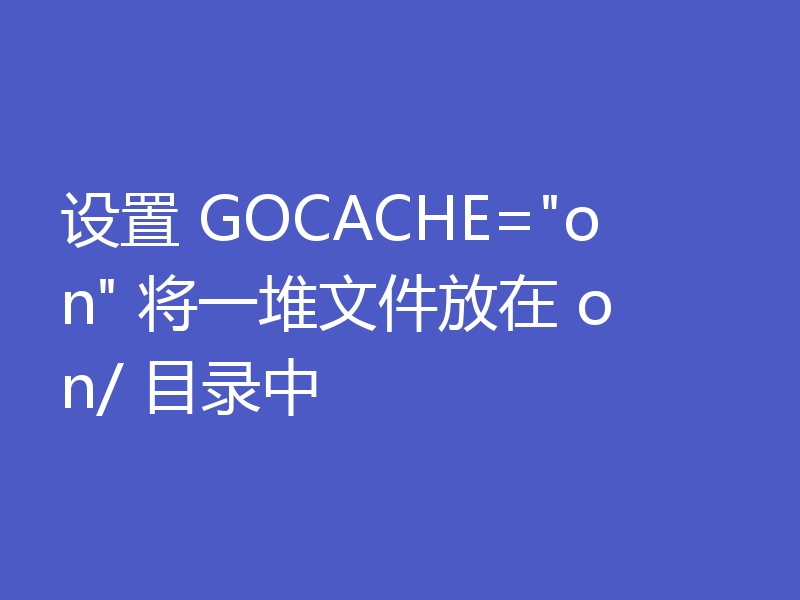 设置 GOCACHE=