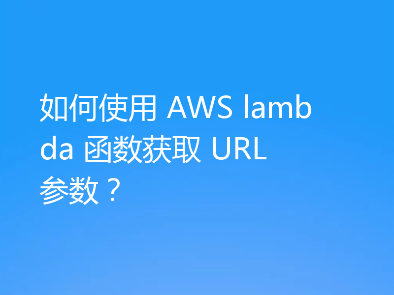 如何使用 AWS lambda 函数获取 URL 参数？
