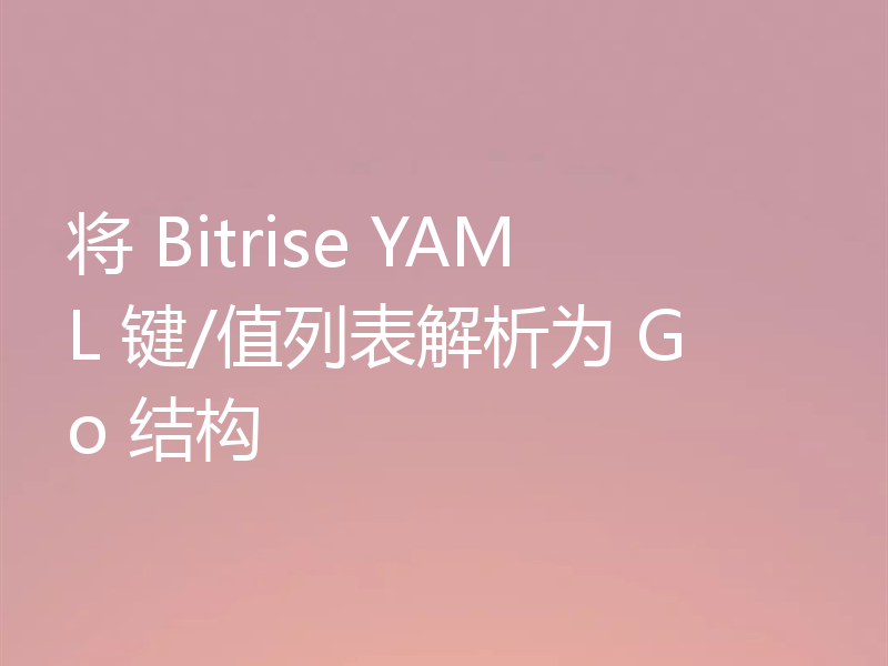 将 Bitrise YAML 键/值列表解析为 Go 结构