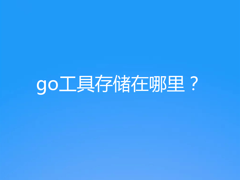 go工具存储在哪里？
