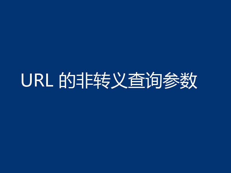URL 的非转义查询参数