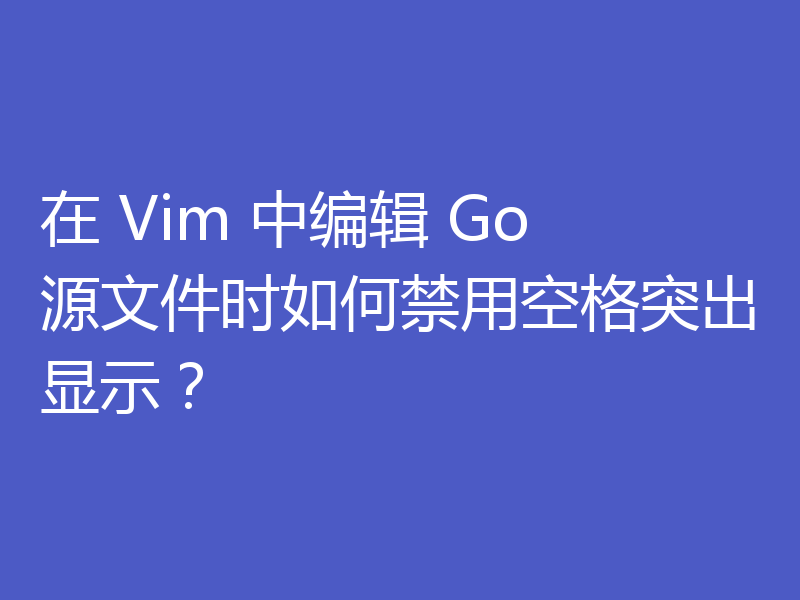 在 Vim 中编辑 Go 源文件时如何禁用空格突出显示？