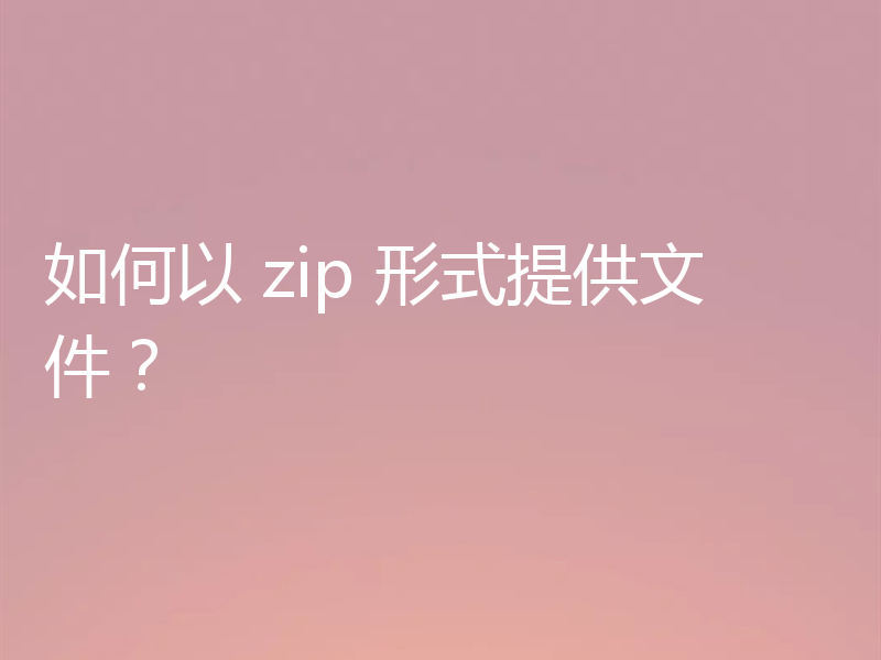 如何以 zip 形式提供文件？