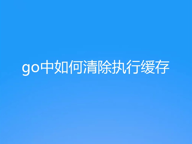 go中如何清除执行缓存