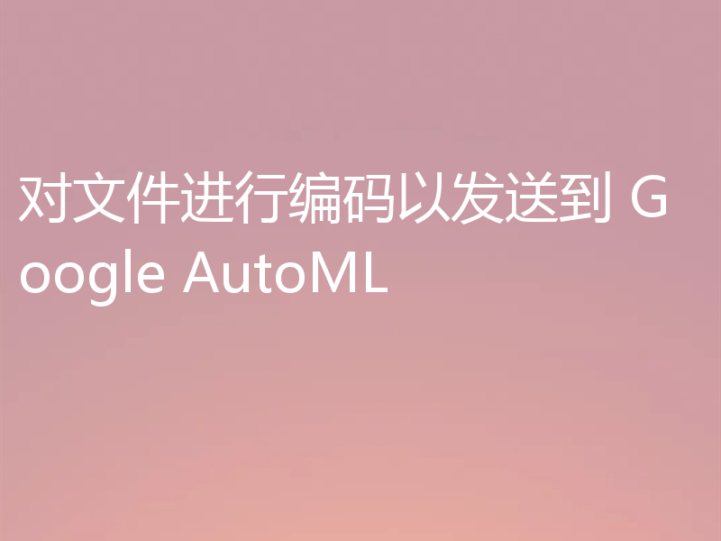 对文件进行编码以发送到 Google AutoML