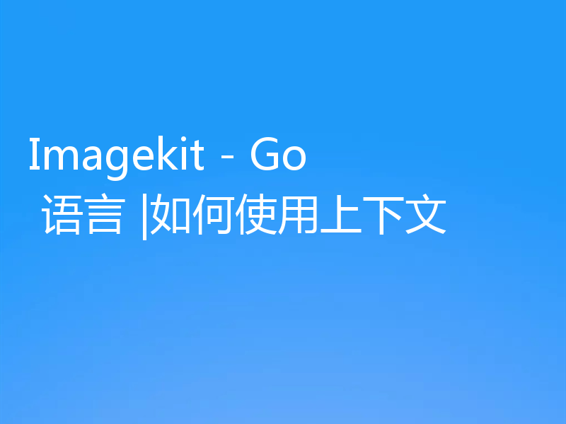 Imagekit - Go 语言 |如何使用上下文