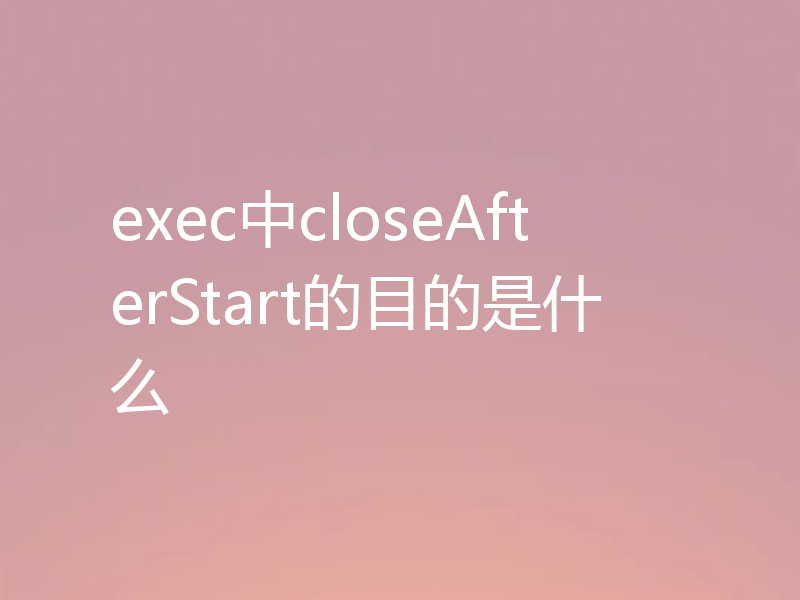 exec中closeAfterStart的目的是什么