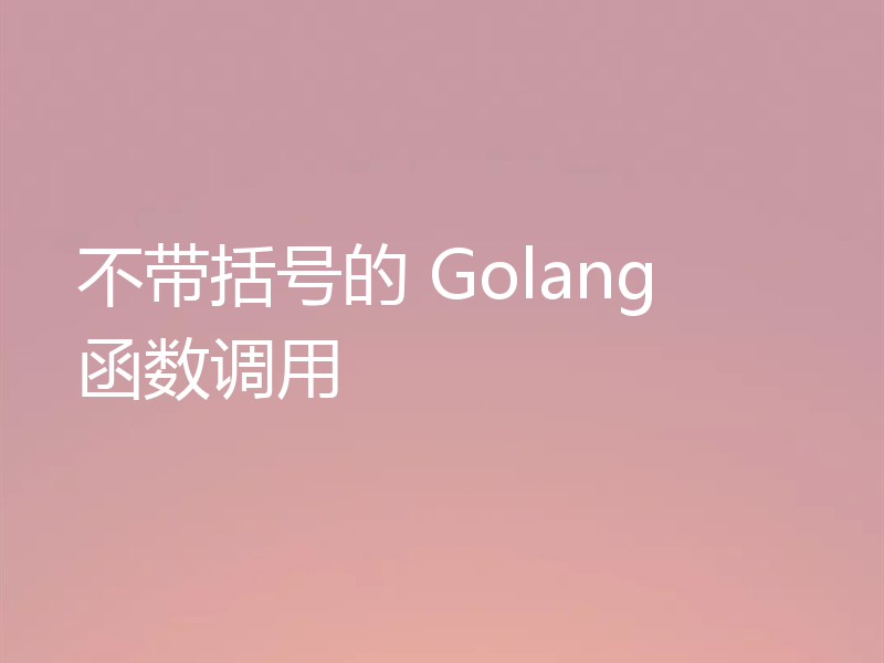 不带括号的 Golang 函数调用