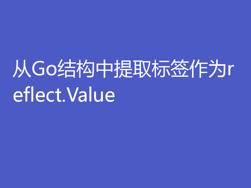 从Go结构中提取标签作为reflect.Value