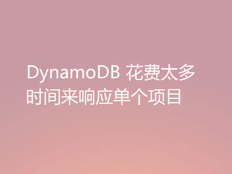 DynamoDB 花费太多时间来响应单个项目