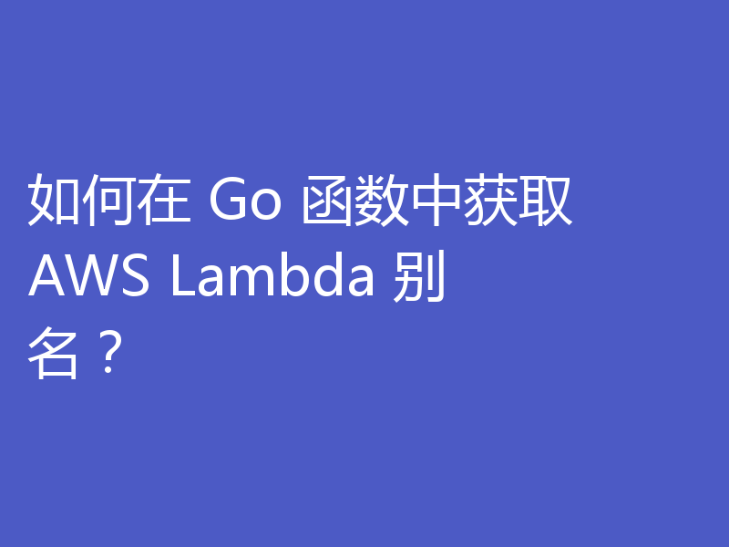 如何在 Go 函数中获取 AWS Lambda 别名？